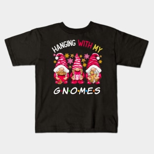 Funny Christmas Gnome Hanging With My Gnomies Family Pajamas Kids T-Shirt